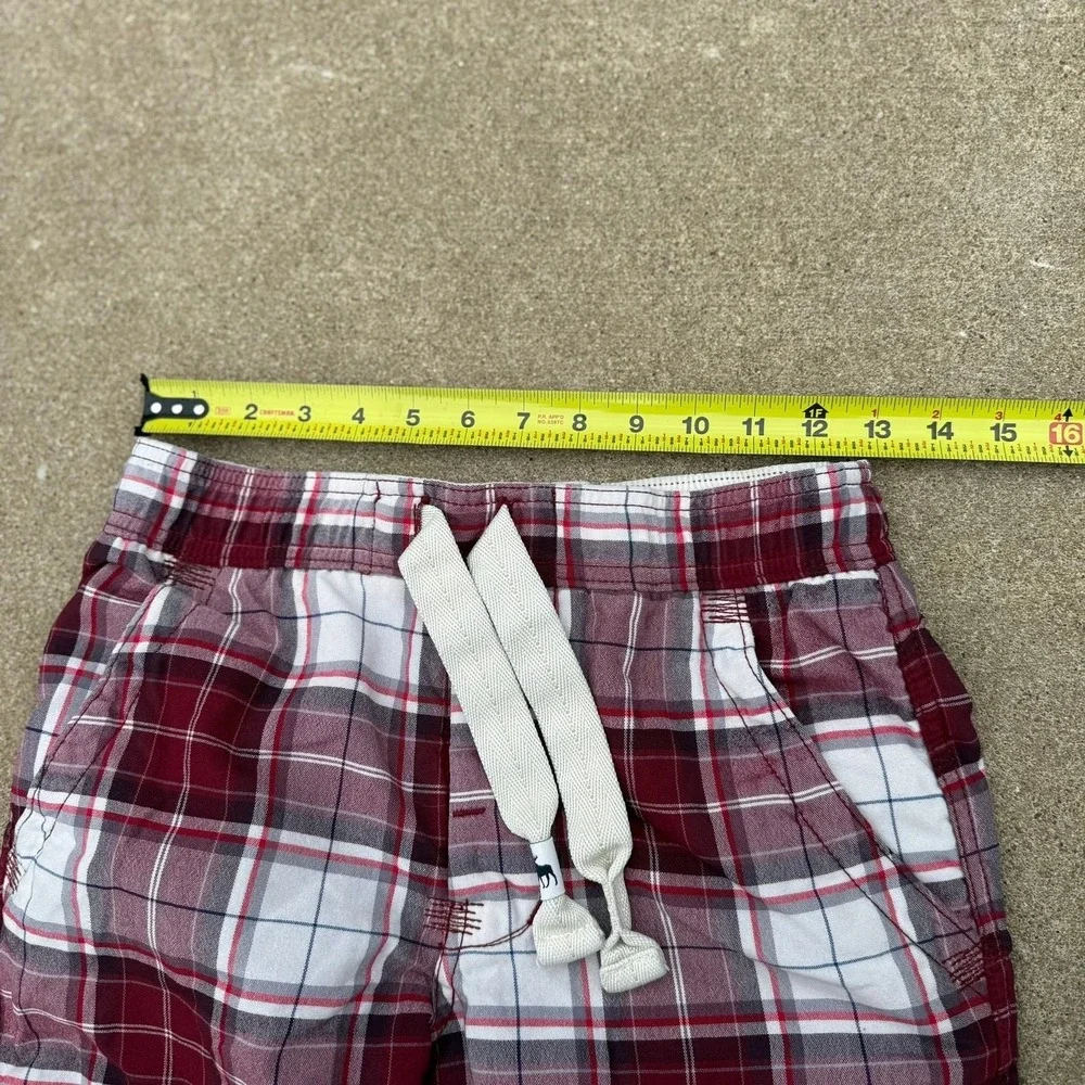 Abercrombie Plaid Pajama Pants Modern Boys Size Medium‎ Red White Blue Sleepwear